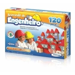 Ficha técnica e caractérísticas do produto Brinquedo Pedagógico Madeira Brincando Engenheiro 120 Peças