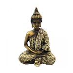 Ficha técnica e caractérísticas do produto Buda Dourado em Posição Dhyana Mudra 13cm