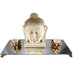 Ficha técnica e caractérísticas do produto Buda Hindu Aparador Espelhado Incensário Castiçal Velas