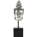 Ficha técnica e caractérísticas do produto Cabeça de Buddha Decorativo Resina Prata - BTC