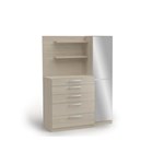 Ficha técnica e caractérísticas do produto Cabeceira para Box de Casal com Criado Mudo - Bege Claro