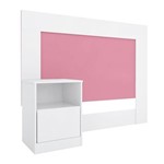 Ficha técnica e caractérísticas do produto Cabeceira Solteiro com 01 Criado London Branco Rosa Demobile - Demóbile