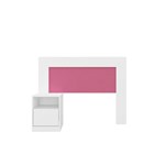 Ficha técnica e caractérísticas do produto Cabeceira Solteiro London Branco/Rosa