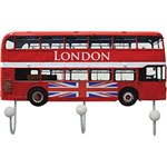 Ficha técnica e caractérísticas do produto Cabideiro de Parede London Bus 3 Ganchos Vermelho - Kapos