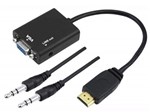 Ficha técnica e caractérísticas do produto Cabo Adaptador Conversor HDMI para VGA com Saída P2 de Áudio - Gold