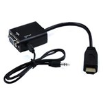 Ficha técnica e caractérísticas do produto Cabo Adaptador Conversor HDMI para VGA Saída P2 de Audio