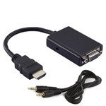 Ficha técnica e caractérísticas do produto Cabo Adaptador de Vídeo - HDMI > VGA - (c/ áudio) - Preto - MD9 - 7108