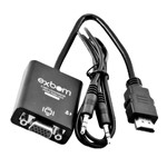 Ficha técnica e caractérísticas do produto Cabo Conversor HDMI X VGA com Áudio - Exbom