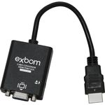 Ficha técnica e caractérísticas do produto Cabo Conversor HDMI x VGA com Áudio Preto EXBOM