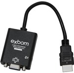 Ficha técnica e caractérísticas do produto Cabo Conversor HDMI X VGA Exbom com Áudio CC-HV100 - Preto
