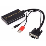 Ficha técnica e caractérísticas do produto Cabo Conversor VGA Para HDMI Com Áudio USB