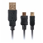 Ficha técnica e caractérísticas do produto Cabo de Carga e Sincronismo 2 em 1:USB para Micro e Mini USB