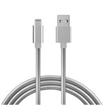 Ficha técnica e caractérísticas do produto Cabo de Dados Hrebos USB em Metal para IPhone IPad 1 Metro - Prata