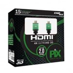 Ficha técnica e caractérísticas do produto Cabo de Vídeo - HDMI 2.0 - 15m - Chip SCE PIX - Preto - 018-1520 - 7343 MD9