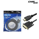 Ficha técnica e caractérísticas do produto Cabo DVI 24+1 + HDMI Macho 10,0M Preto 018-8710 Chipsce