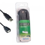 Ficha técnica e caractérísticas do produto Cabo Extensor USB 10 Metros AM+AF 2.0 com Filtro Exbom CBX-U2AMAF100