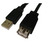 Ficha técnica e caractérísticas do produto Cabo Extensor USB a Macho X a Fêmea - USB 2.0 - 3,0M - Preto - PCUSB3002 - Plus Cable