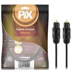 Ficha técnica e caractérísticas do produto Cabo Fibra Óptica Toslink + Toslink Value 5M Plug Ouro - Pix