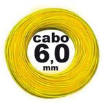Ficha técnica e caractérísticas do produto Cabo Flexivel 6mm 750v Amarelo Rolo com 100 Metros