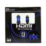 Ficha técnica e caractérísticas do produto Cabo HDMI 2.0 - 4K, Ultra HD, 3D, 19 Pinos - 20 Metros