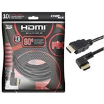 Ficha técnica e caractérísticas do produto Cabo HDMI 2.0 - Plug 90 Graus - 10 Metros - 4K Ultra HD - 19 Pinos - PIX 018-3330