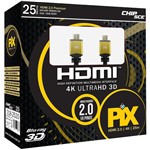 Ficha técnica e caractérísticas do produto Cabo HDMI 2.0 Premium UltraHD 25 Metros - 4606 - Chip Sce