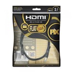 Ficha técnica e caractérísticas do produto Cabo HDMI 1 Metro PIX FLAT 2.0 19 Pinos 4K 1m Polybag 018-5021