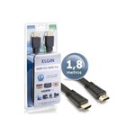 Ficha técnica e caractérísticas do produto Cabo HDMI Elgin - 1,8 Metros