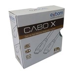 Ficha técnica e caractérísticas do produto Cabo Hdmi Suporte 4K Ultra HD e 3D Versão 2.0 19 Pinos Blindado com Filtro 5 Metros Exbom Cbx-Hx50sm