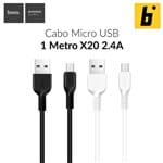 Ficha técnica e caractérísticas do produto Cabo Micro USB X20 2.4A 1 Metro