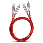 Ficha técnica e caractérísticas do produto Cabo RCA Stetsom 1 Metro 4mm Duplo Altamente Flexíveis Vermelho Plug Prata