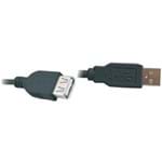 Ficha técnica e caractérísticas do produto Cabo USB2.0 a Macho + a Femea 1,8 Metros Preto PLUS Cable