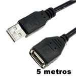 Ficha técnica e caractérísticas do produto CABO USB 2.0 EXTENSOR AM/AF 5 Metros - Exbom