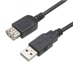 Ficha técnica e caractérísticas do produto Cabo USB a Macho para USB a Fêmea 2.0 1,8 Metro - Genérico - Genérico