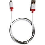 Ficha técnica e caractérísticas do produto Cabo USB Driftin Lightning Premium 1m Branco e Vermelho