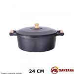 Ficha técnica e caractérísticas do produto Caçarola Ferro C/ Tampa 24 Cm - Fundição Santana - Fundicão Santana