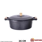 Ficha técnica e caractérísticas do produto Caçarola Ferro C/ Tampa 26 Cm - Fundição Santana - Fundicão Santana