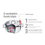 Ficha técnica e caractérísticas do produto Caçarola Funda Aço Inox com Fundo Triplo 24cm - Tramontina