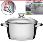 Ficha técnica e caractérísticas do produto Caçarola Inox Avulsa Fundo Triplo Vidro 20cm 3,1l Tramontina