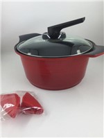Ficha técnica e caractérísticas do produto Caçarola Roichen Cerâmica com Tampa de Vidro - 24cm - 4,4L - Vermelha