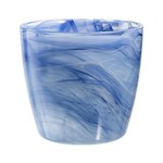Ficha técnica e caractérísticas do produto Cachepô de Vidro Azul 13x13cm - Ecoglass