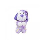 Ficha técnica e caractérísticas do produto Cachorro de Pijama Roxo que Reza Pai Nosso 25cm - Pelúcia