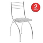 Ficha técnica e caractérísticas do produto Cadeira 146 Cromada 02 Unidades Carraro - Tecil/Fantasia Branco