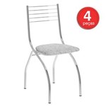 Ficha técnica e caractérísticas do produto Cadeira 146 Cromada 04 Unidades Carraro - Tecil/Fantasia Branco
