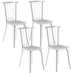 Ficha técnica e caractérísticas do produto Cadeira 154 Cromada 04 Unidades Branca Carraro