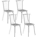 Ficha técnica e caractérísticas do produto Cadeira 154 Cromada 04 Unidades Fantasia Branco Carraro