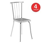 Ficha técnica e caractérísticas do produto Cadeira 154 Cromada 04 Unidades Tecil/Fantasia Branco Carraro