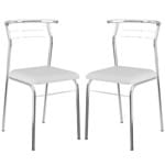 Ficha técnica e caractérísticas do produto Cadeira 1708 Cromada 02 Unidades Fantasia Branco Carraro