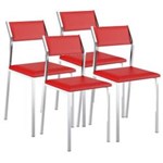 Ficha técnica e caractérísticas do produto Cadeira 1709 Cromada 04 Unidades Carraro - Vermelho