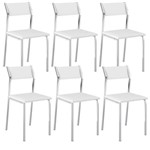 Ficha técnica e caractérísticas do produto Cadeira 1709 Cromada 06 Unidades Branca Carraro